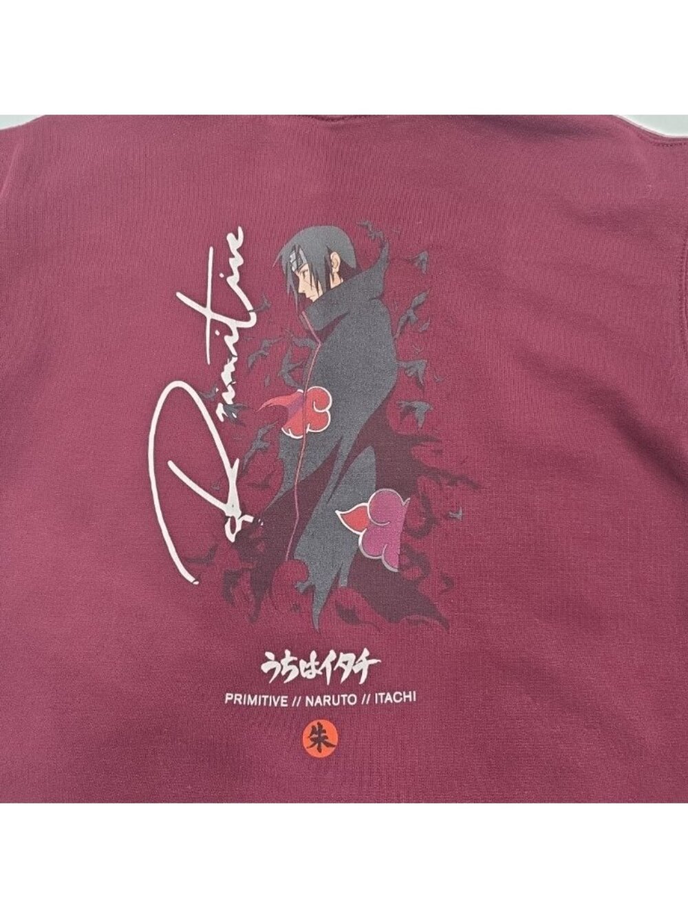 Primitive Skateboards X Naruto Itachi Pullover Hoodie Sweatshirt Youth Sz Large